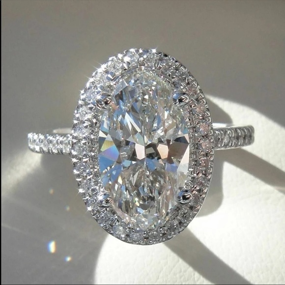 New Oval Cut 925 Silver Diamond Lady  Ring - Picture 2 of 6